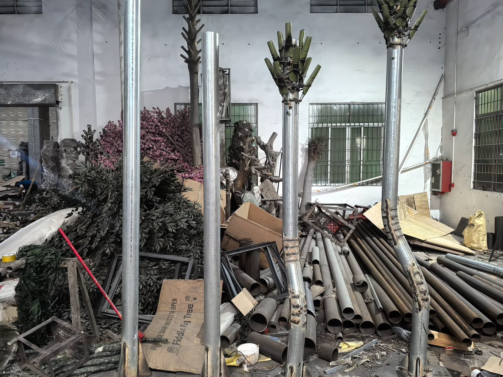 Skinned frames cured and standing in the workshop