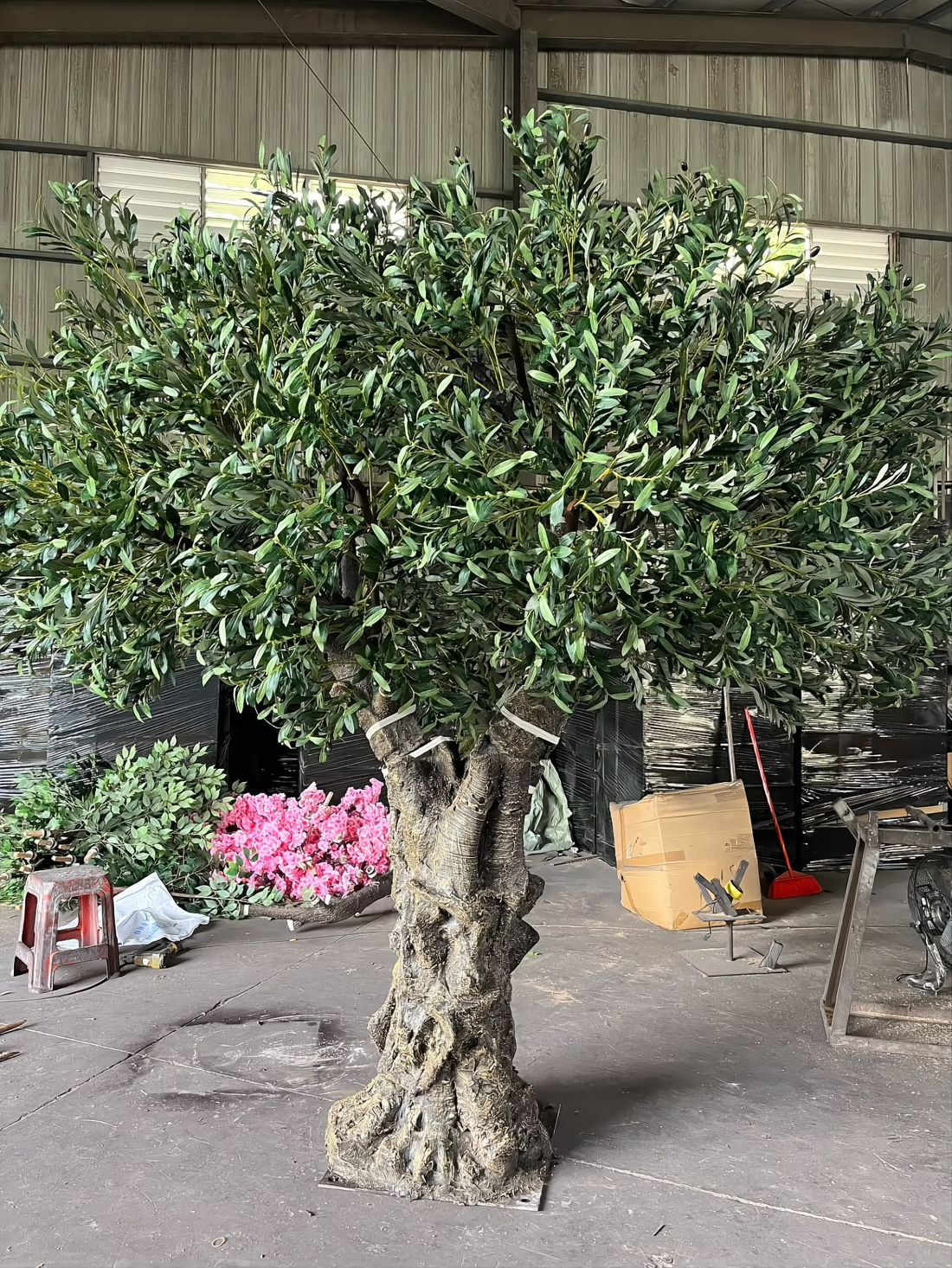 多干疙瘩橄榄树：手工塑形上色，内骨架加固
